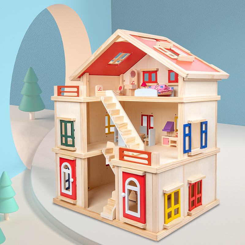 ¿Necesita una casa de muñecas de madera para niños pequeños que sea divertido y duradero?
