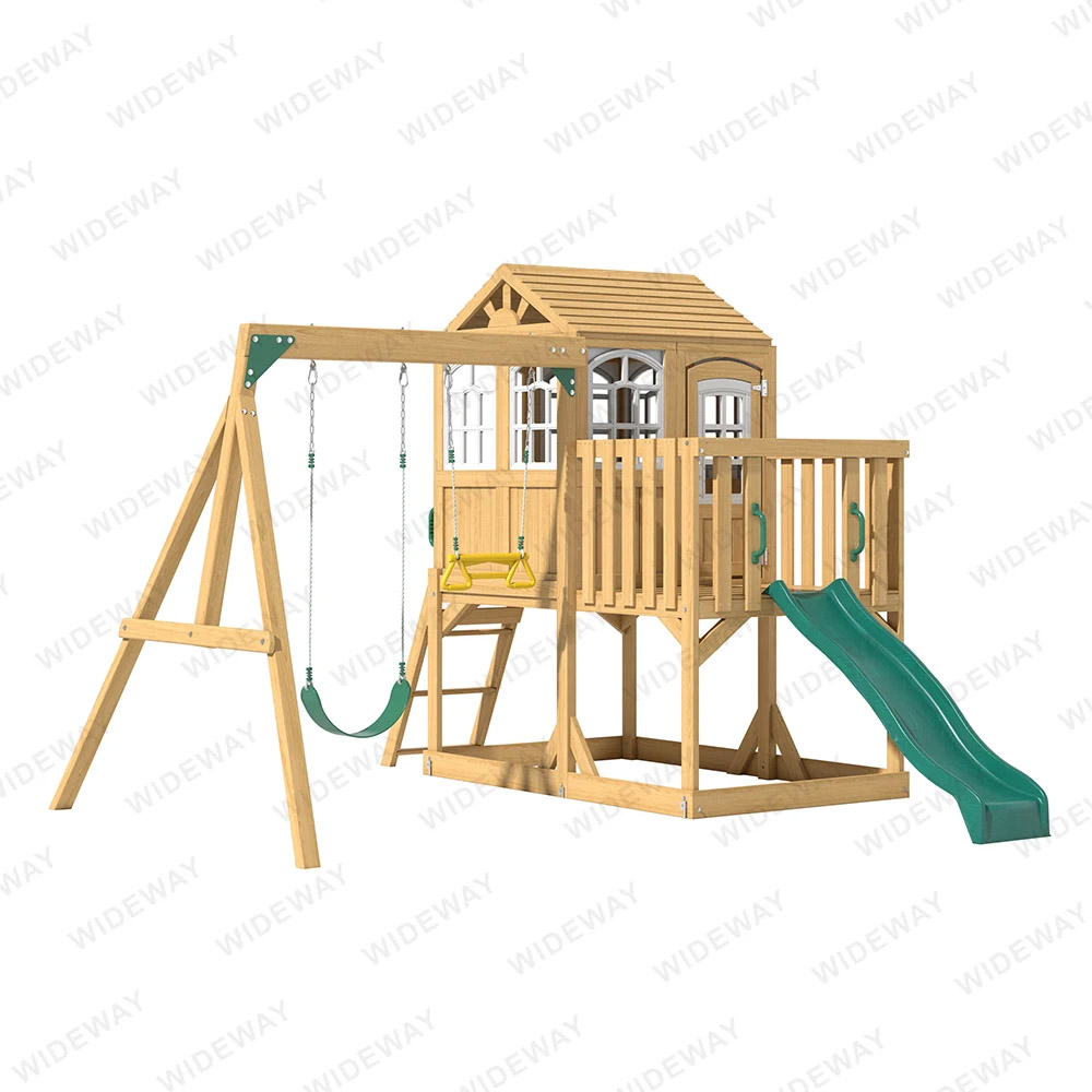 Niños de madera al aire libre